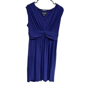 Scarlett Nite Womens V Neck Sleeveless BluePurple Dress Size 14